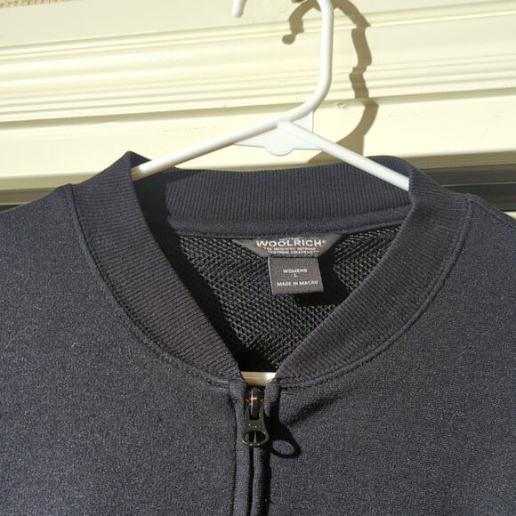 Woolrich Black Bomber Style Full Zip Sweatshirt Women's Size L - Picture 4 of 8